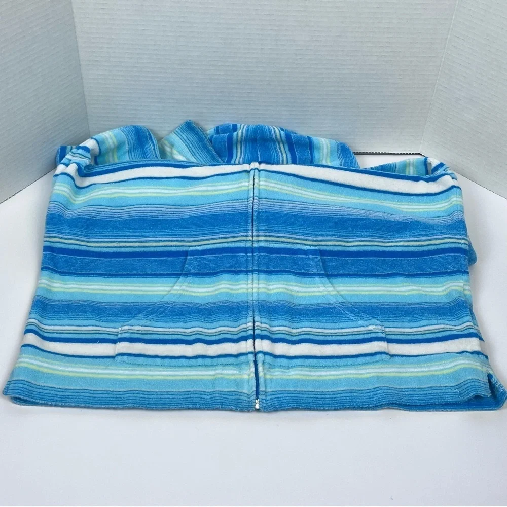 Nike Youth Girls Striped Soft Terry Cloth Full-Zip Jacket Size L; Beach, Casual